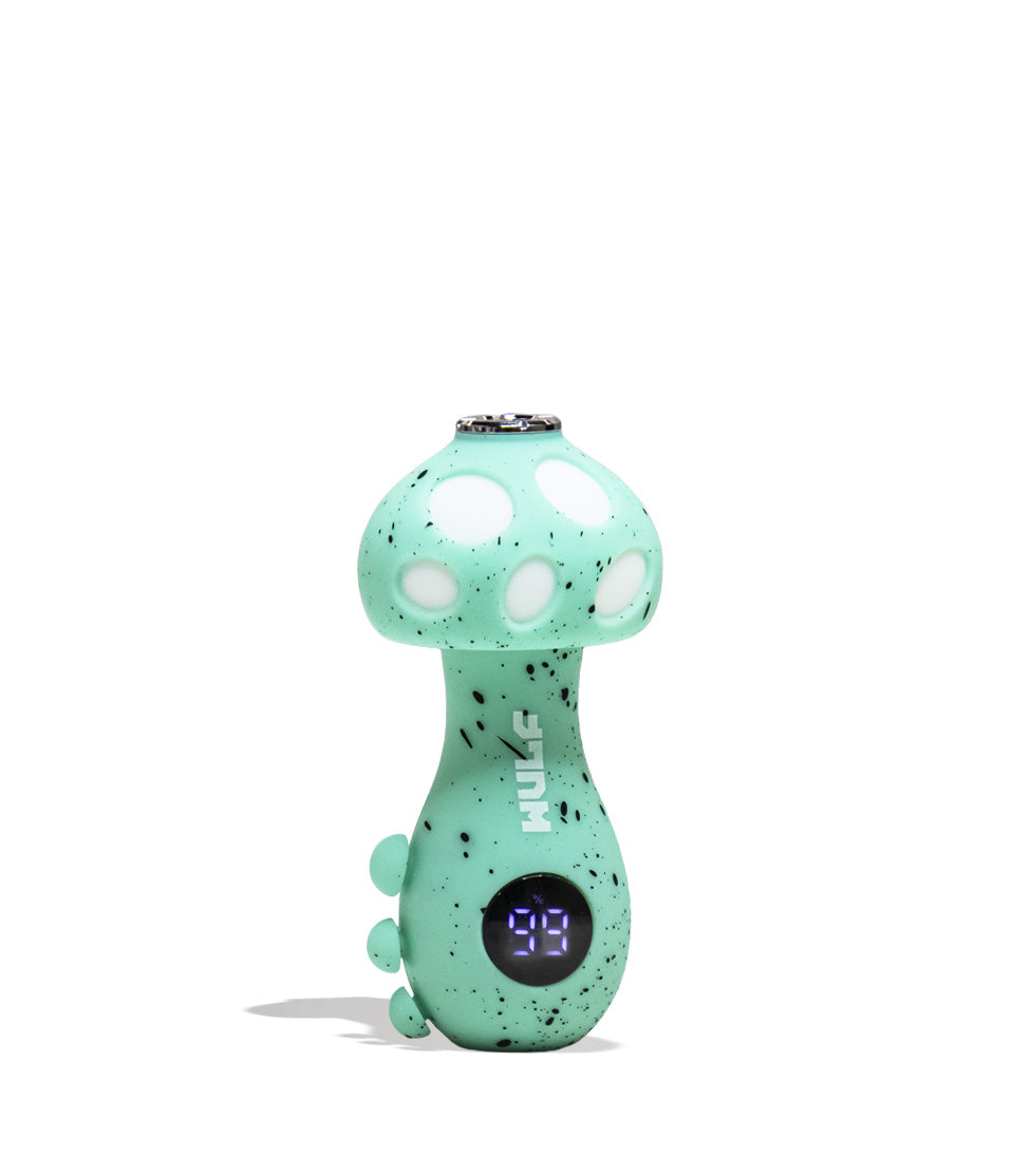Teal Black Spatter Wulf Mods TRYP Mushroom Shaped Variable Voltage Battery Front View on White Background