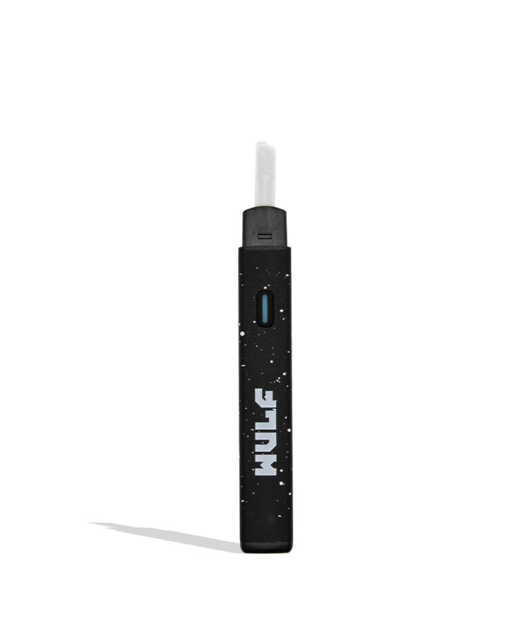 WULF Slyce black white spatter hot knife dab tool with cap off on white background