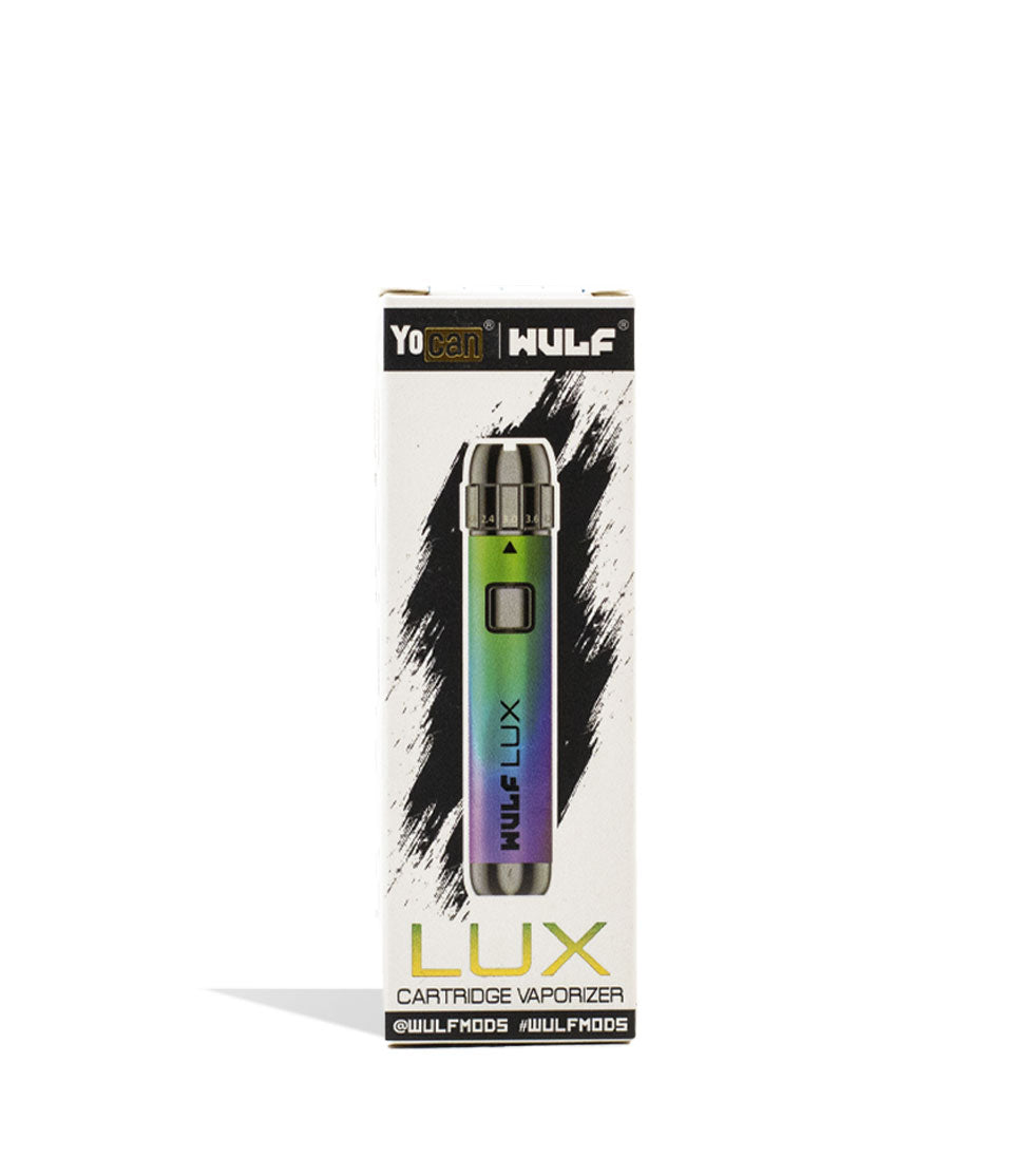 Full Color packaging Wulf Mods LUX 510 Thread Battery on white background