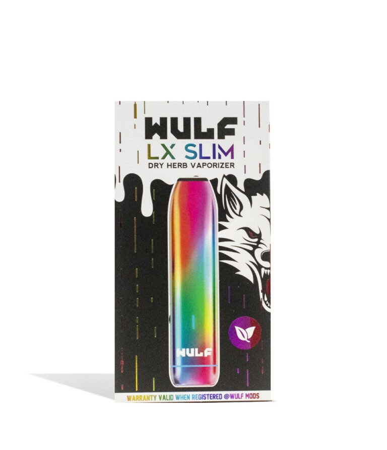 Full Color packaging Wulf Mods LX Slim Portable Dry Herb Vaporizer on white background