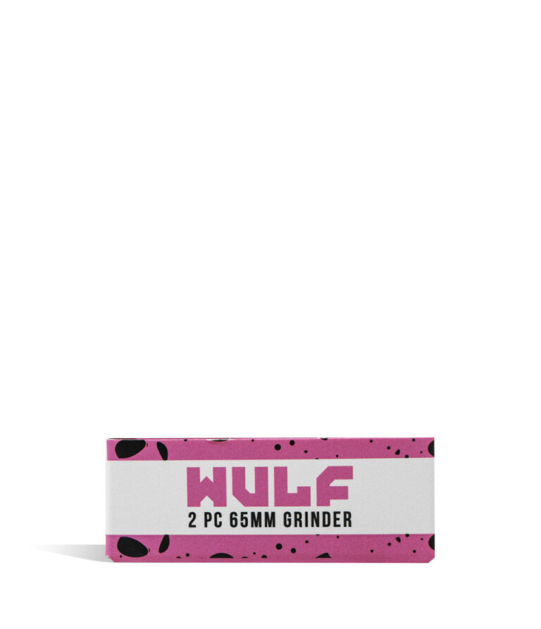 Pink Black Spatter Wulf Mods 2pc 65mm Spatter Grinder Packaging Front View on White Background