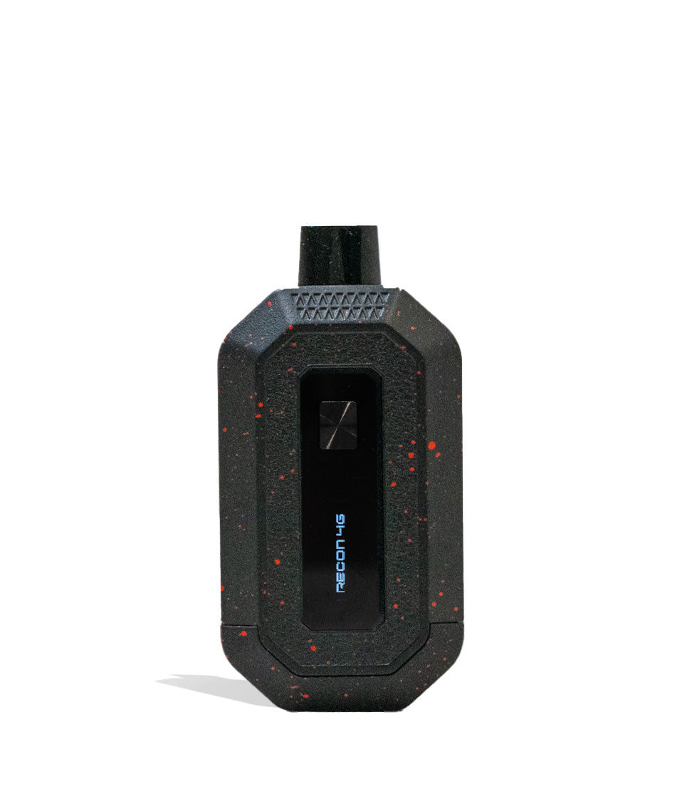 Black Red Spatter Wulf Mods Recon 4g Dual 510 Thread Battery Front View on White Background