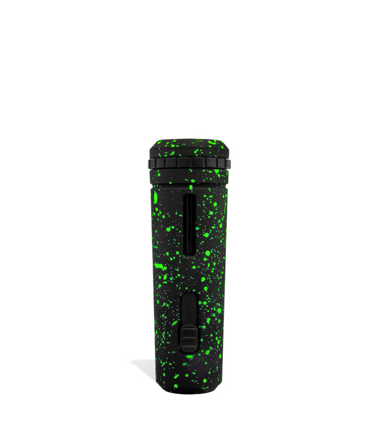 Black Green Spatter Wulf Mods UNI Adjustable 510 Thread Battery Back View on White Background