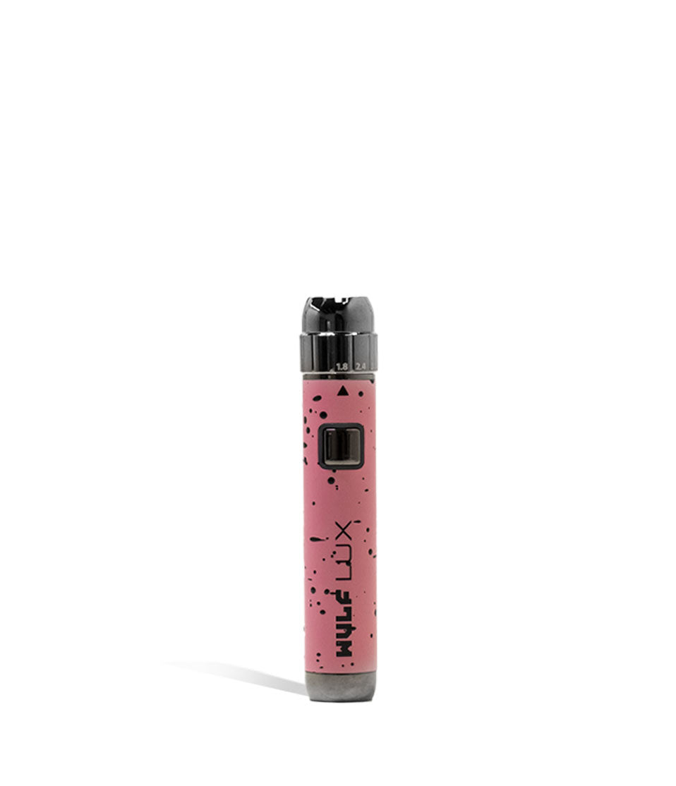Pink Black Spatter Wulf Mods LUX 510 Thread Battery on white background
