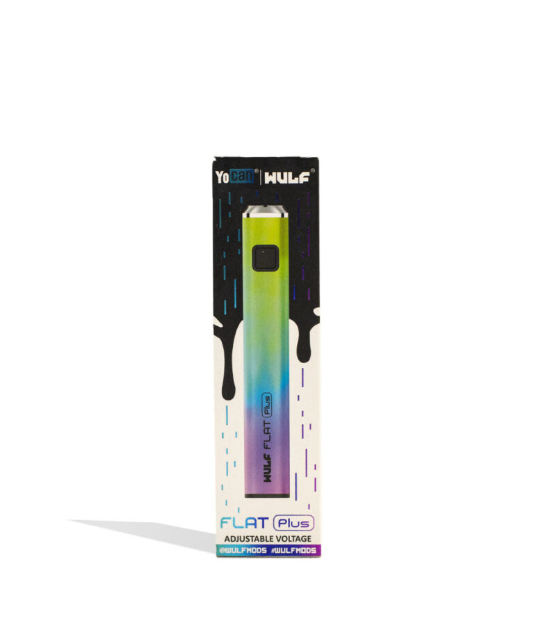Full Color packaging Wulf Mods Flat Plus Cartridge Battery on white background