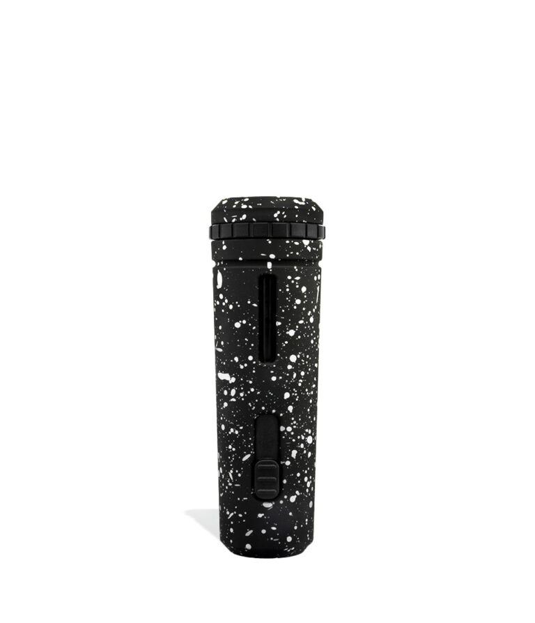 Black White Spatter Wulf Mods UNI Adjustable 510 Thread Battery Back View on White Background
