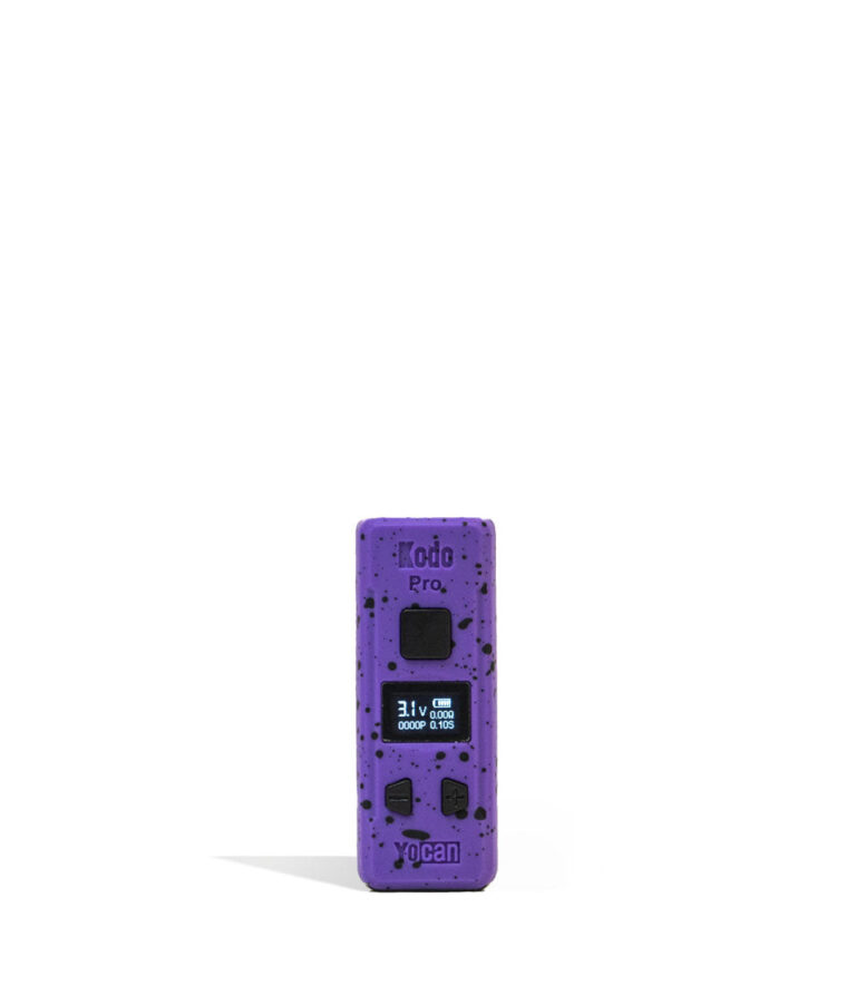 Purple Black Spatter Wulf Mods KODO Pro 510 Thread Battery on white background