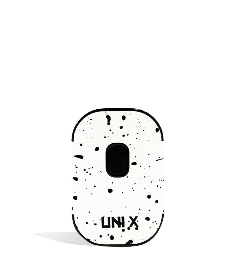 White Black Spatter Wulf Mods UNI X 510 Thread Battery on white background