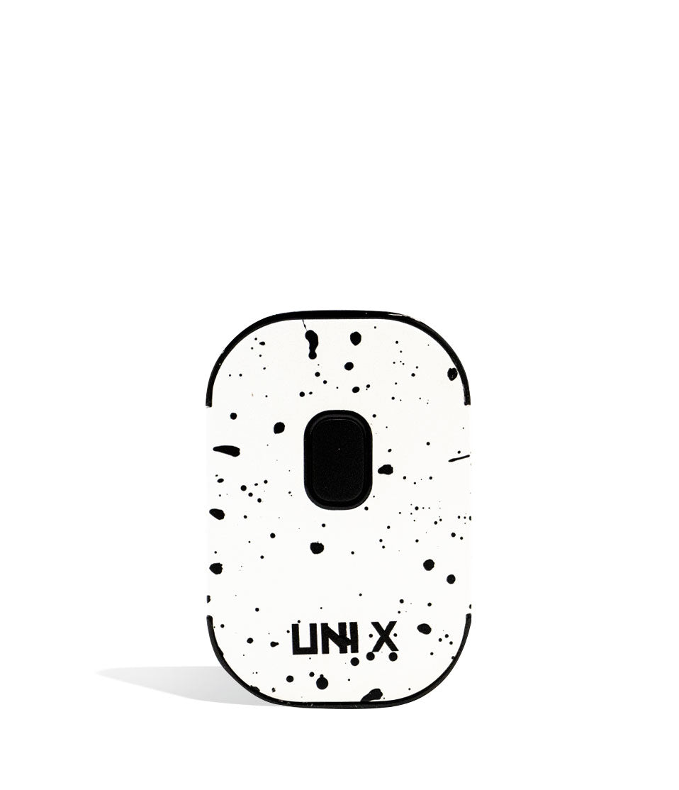 White Black Spatter Wulf Mods UNI X 510 Thread Battery on white background