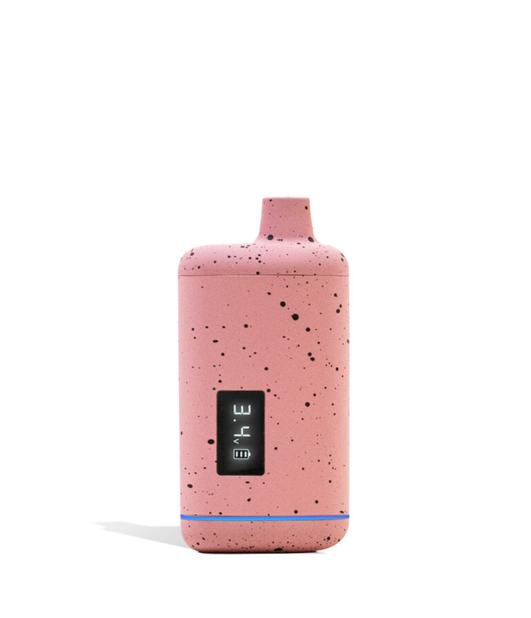Pink Black Spatter Wulf Mods Recon 510 Thread Battery Front View on White Background