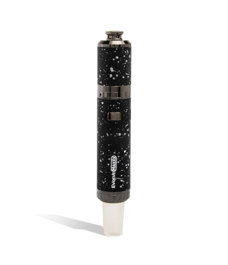Black White Spatter dab rig Wulf Mods Evolve Maxxx 3 in 1 Kit on white background