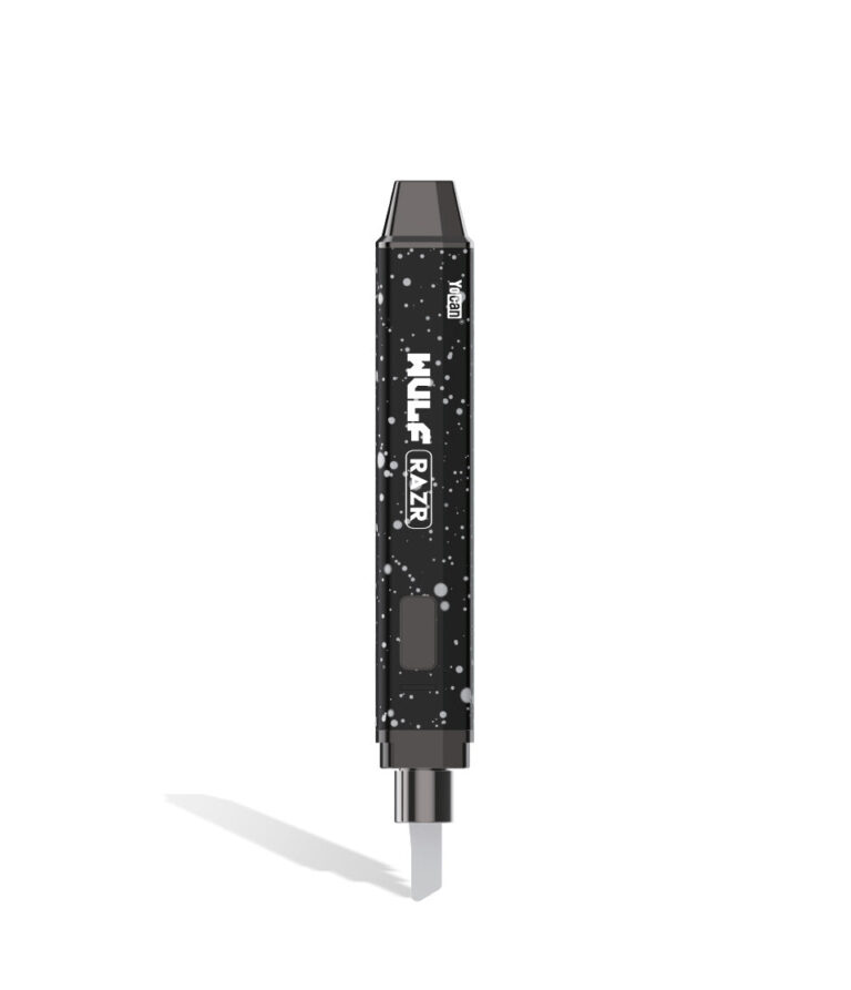 Black White Spatter Wulf Mods RAZR Nectar Collector and Hot Knife in Knife mode on white background