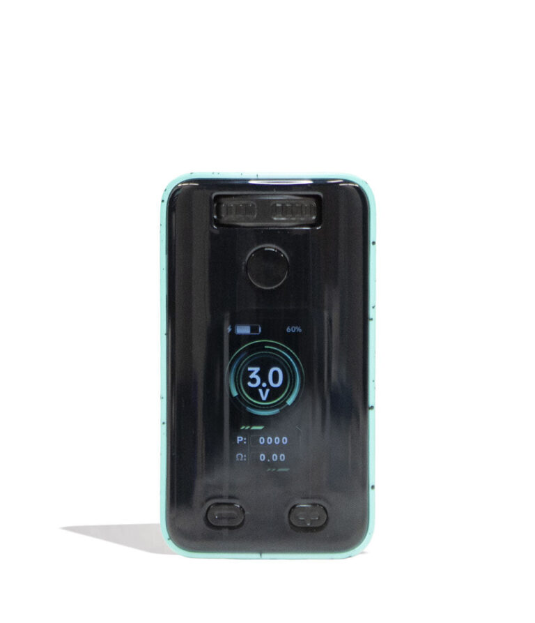 Teal Black Spatter Wulf Mods UNI 3.0 Universal Variable Voltage Battery Front View on White Background