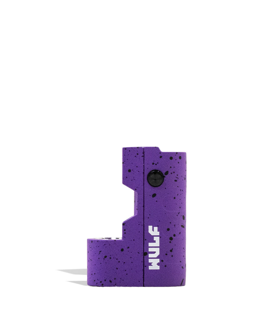 Purple Black Spatter Wulf Mods Micro Max 2g 510 Thread Battery on white background