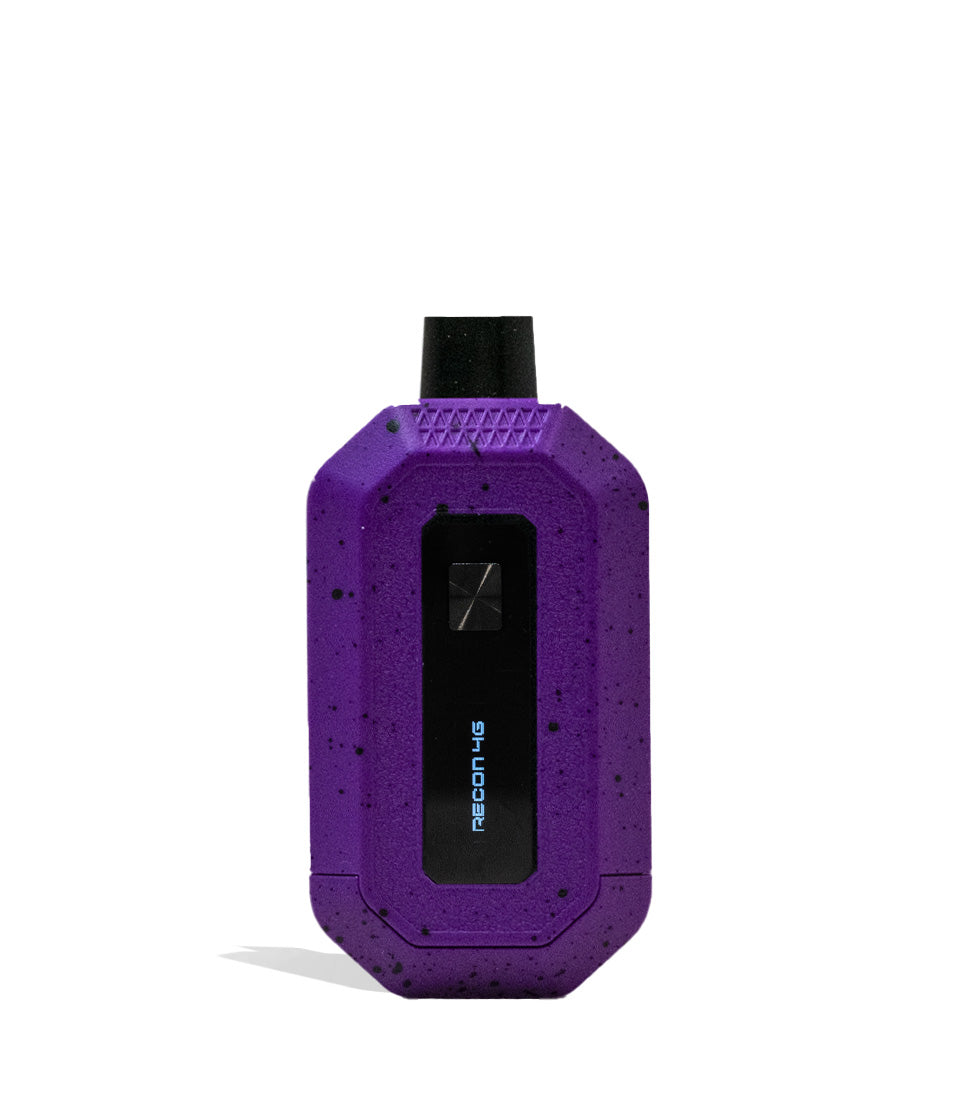 Purple Black Spatter Wulf Mods Recon 4g Dual 510 Thread Battery Front View on White Background