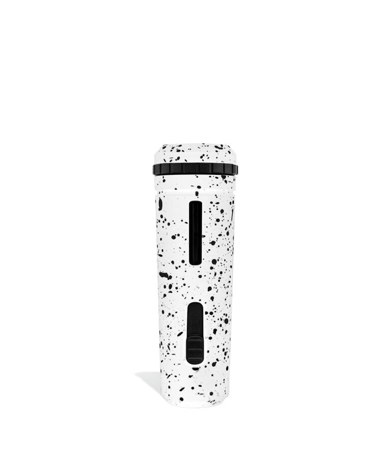 White Black Spatter Wulf Mods UNI Adjustable 510 Thread Battery Back View on White Background