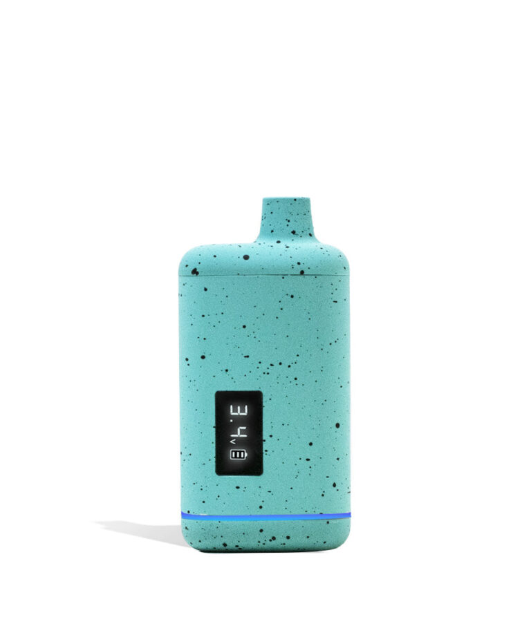 Teal Black Spatter Wulf Mods Recon 510 Thread Battery Front View on White Background