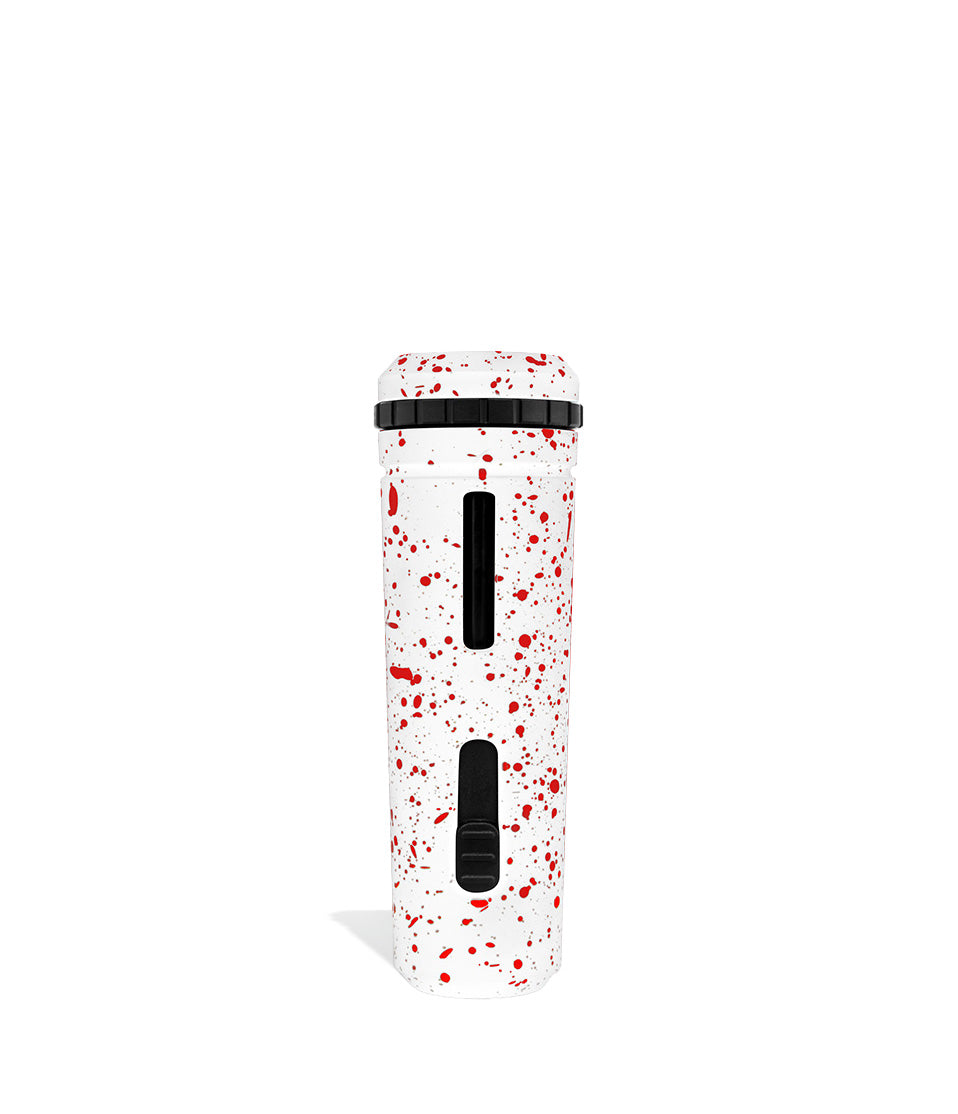 White Red Spatter Wulf Mods UNI Adjustable 510 Thread Battery Back View on White Background