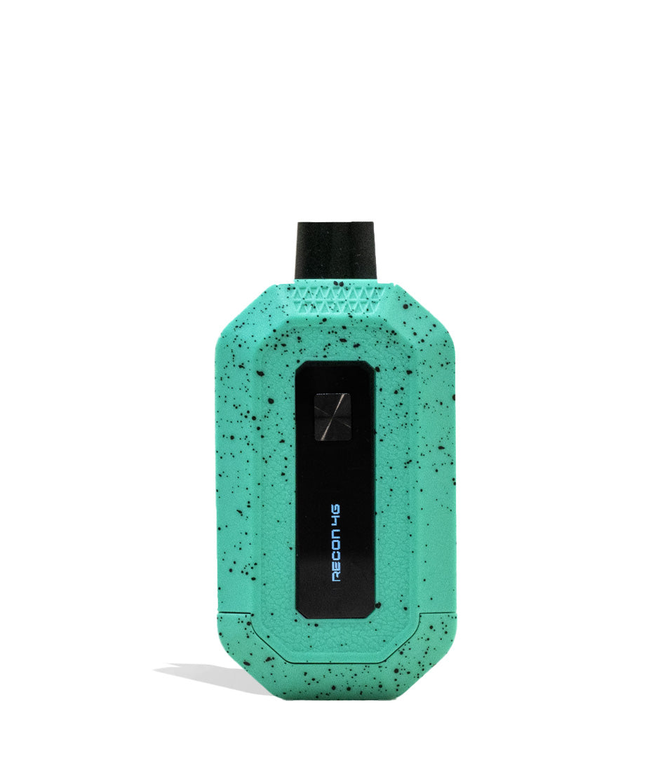 Teal Black Spatter Wulf Mods Recon 4g Dual 510 Thread Battery Front View on White Background