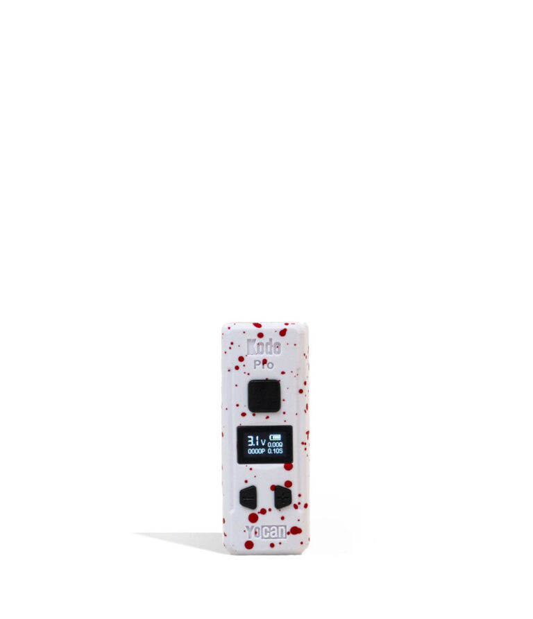 White Red Spatter Wulf Mods KODO Pro 510 Thread Battery on white background