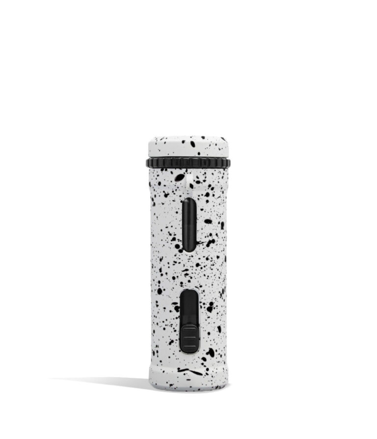 White Black Spatter Wulf Mods UNI Pro Adjustable 510 Thread Battery Back View on White Background
