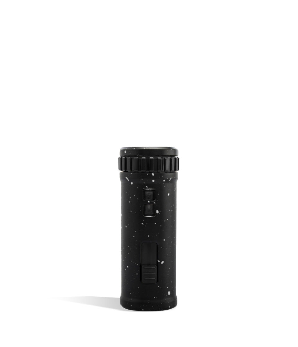 Black White Spatter Wulf Mods UNI S Back View Adjustable 510 Thread Battery on White Background