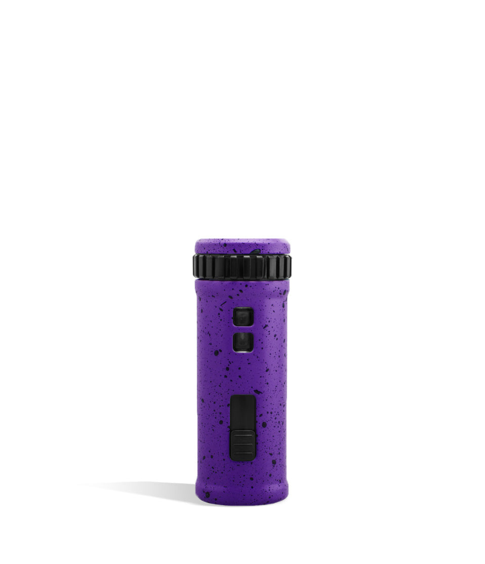Purple Black Spatter Wulf Mods UNI S Back View Adjustable 510 Thread Battery on White Background