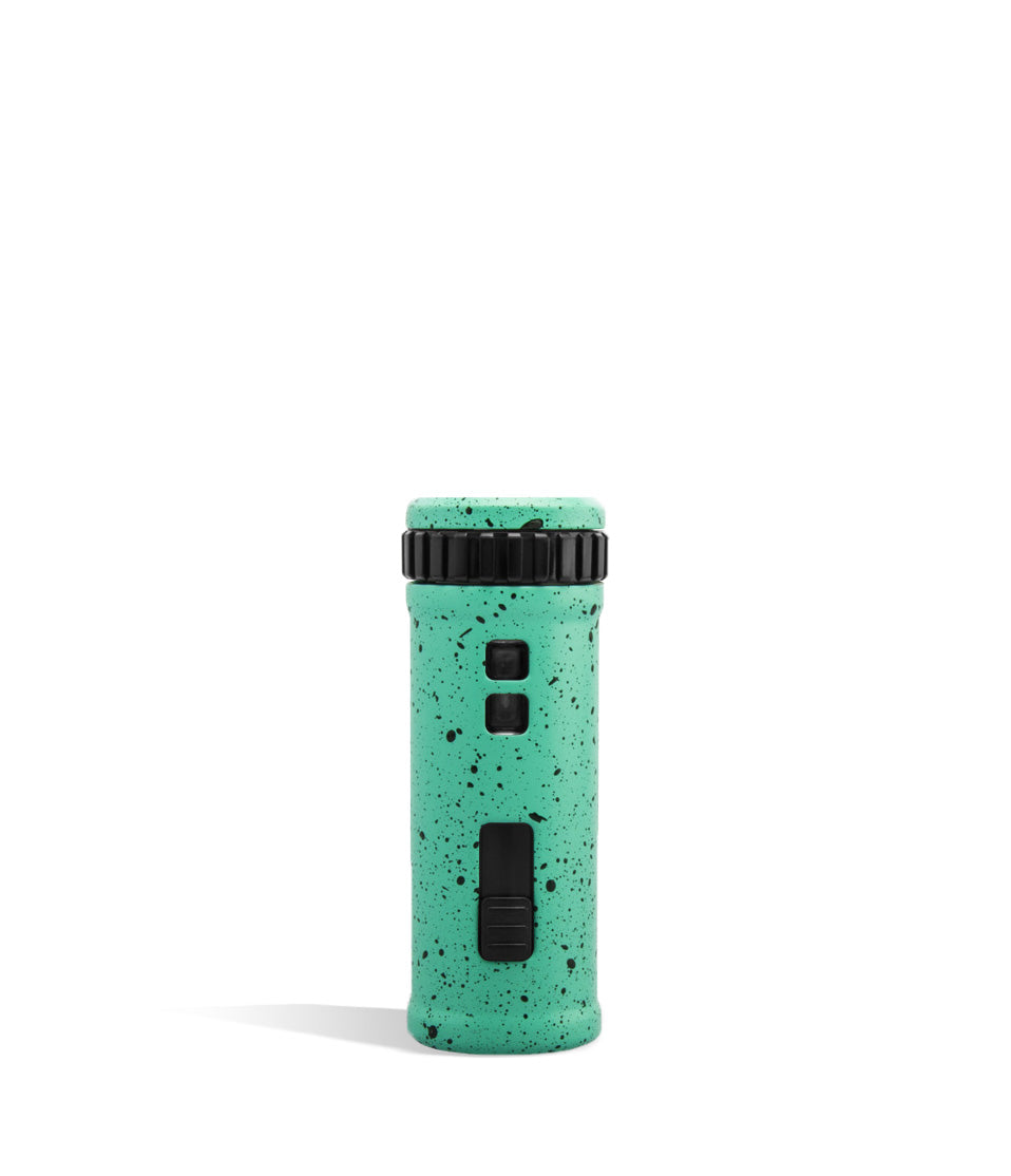 Teal Black Spatter Wulf Mods UNI S Back View Adjustable 510 Thread Battery on White Background