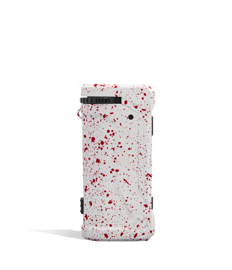 White Red Spatter Wulf Mods UNI Pro Adjustable 510 Thread Battery Side View on White Background
