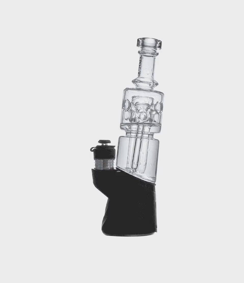 Clear Wulf Mods Fuse Puffco Peak Top Bubbling With Peak on white background [auto-mp4]