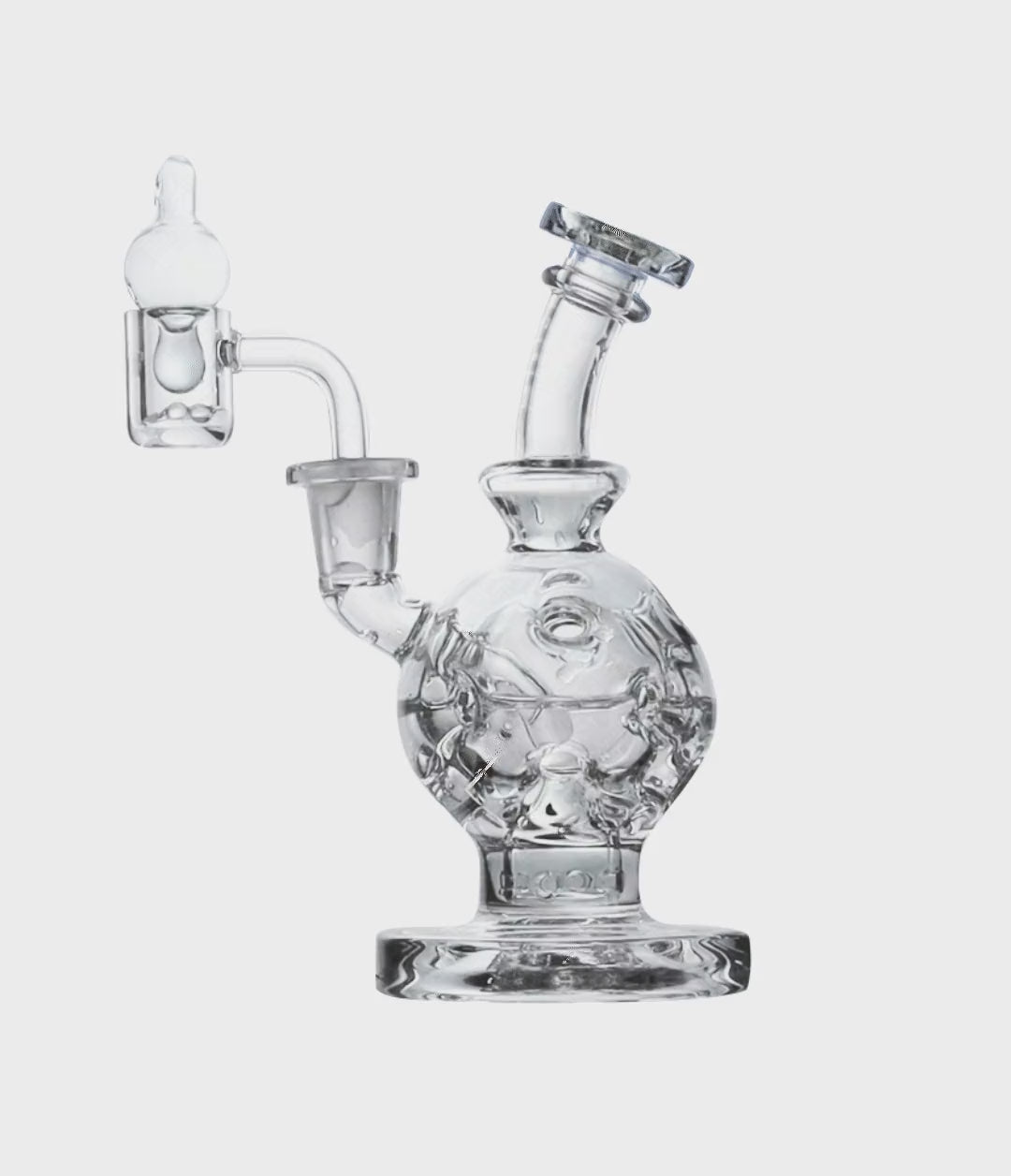 Full Color Wulf Mods Atom 14mm Dab Rig with Quartz Banger Animated\ on White Background [auto-mp4]