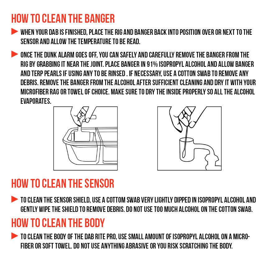 cleaning the Wulf Dab Rite Pro on white background