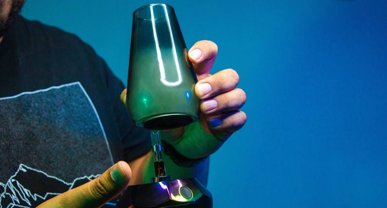 man holding the full color Wulf Fang opened with cartridge
