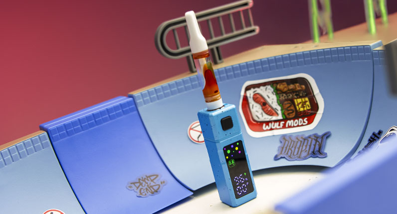 WULF Grid 510 thread battery displayed on a pinball style backdrop