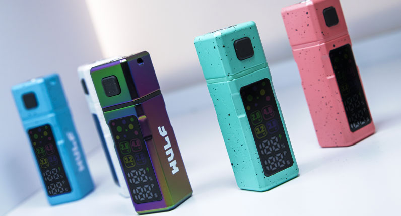 WULF Grid 510 thread batteries in several colours lying on a pale surface