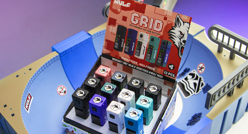 WULF Grid 510 thread batteries in a retail display box