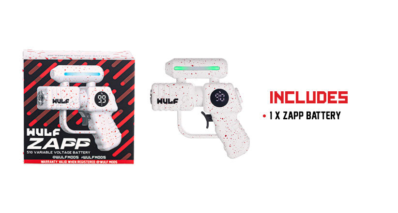 WULF Zapp box contents: one Zapp battery