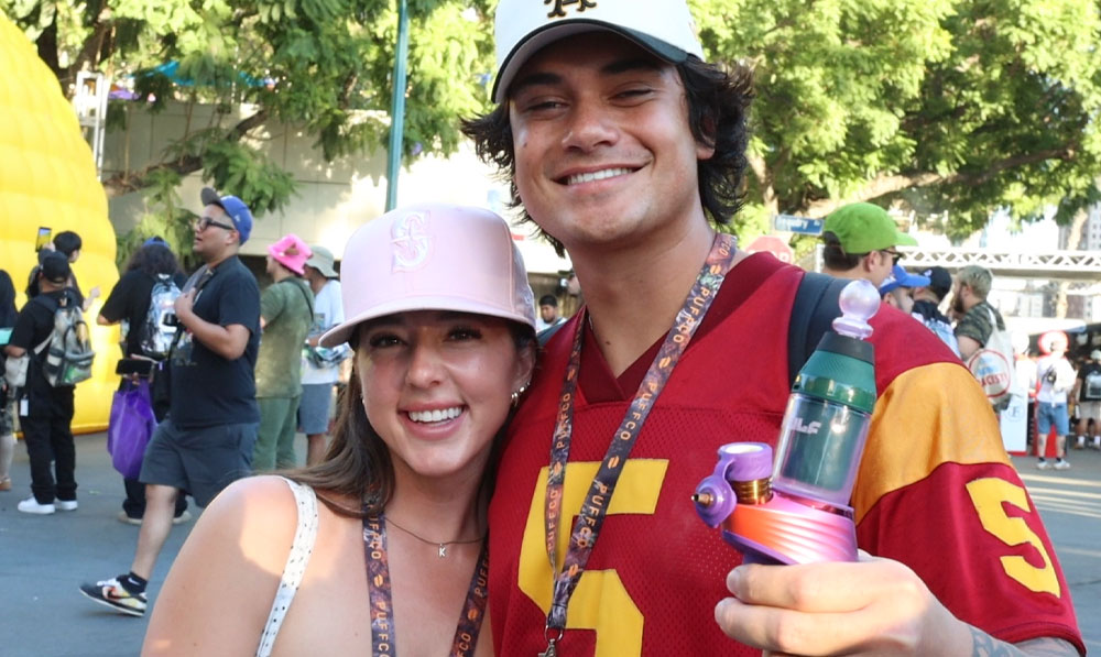 Kennan Aiono with the Puffco Peak Plasma and Wulf Glass Attachment
