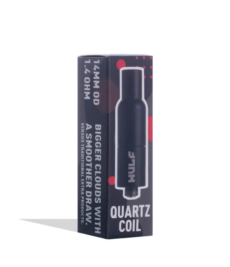 Black Wulf Mods Quartz Coil Wax Cartridge packaging on white background