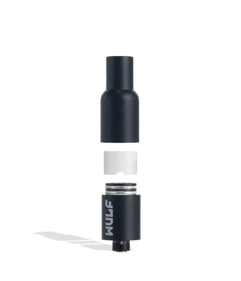 Black Wulf Mods Quartz Coil Wax Cartridge diagram on white background