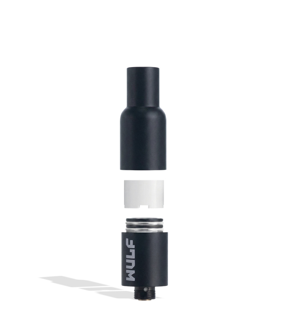Black Wulf Mods Quartz Coil Wax Cartridge diagram on white background
