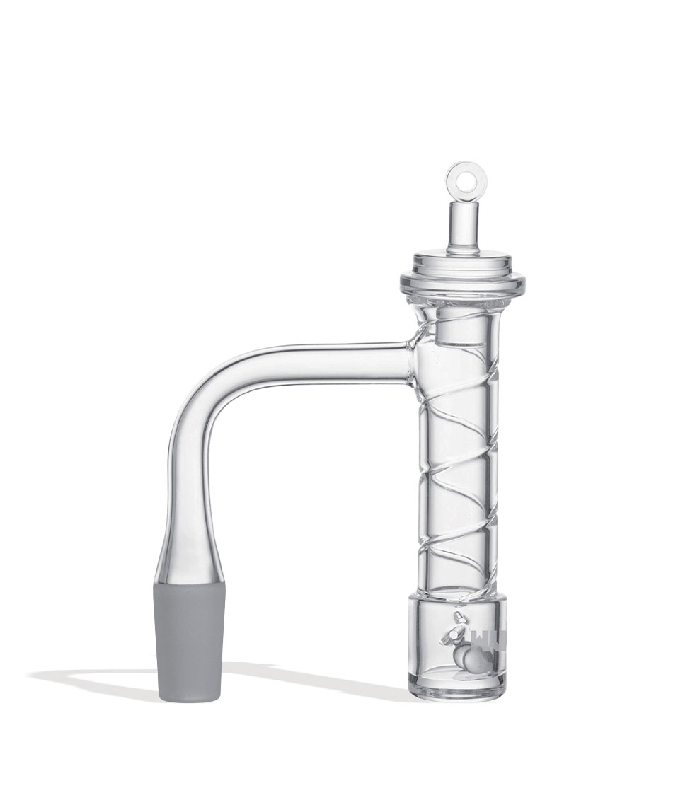 Wulf Mods Zipper 14mm Quartz Banger side view assembled on white background